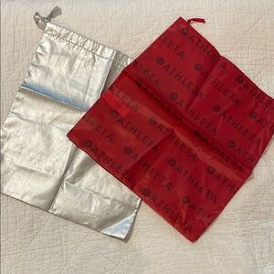 Athleta Red and Silver Travel Bags, cinch bags, shoe bags, new, smoke-free home